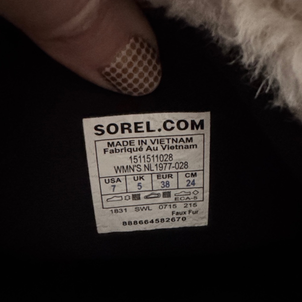 Sorel Snow Boots W7 - Black & White - Picture 4 of 5